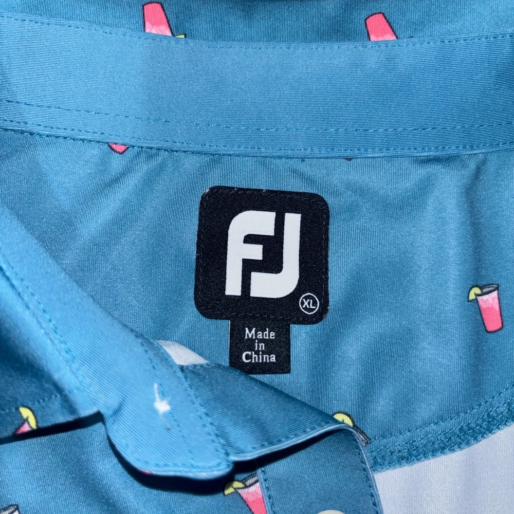 FootJoy Men's Lisle cocktail print golf polo shirt SZXL - Picture 3 of 8